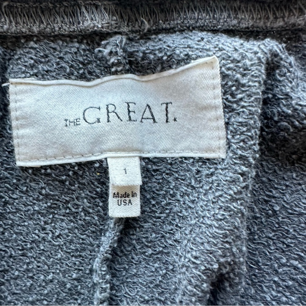 The Great Cropped Sweatpants Washed Black Gray Color  100% Cotton SZ 1 Small - Picture 7 of 10